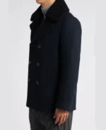 Cole Wool Double-Breasted Shearling Peacoat | Trendy Leather Jackets