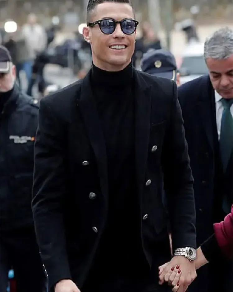 Cristiano Ronaldo Black Wool Blazer | Trendy Leather Jackets