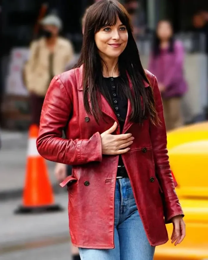 Dakota Johnson Madame Web Leather Coat | Trendy Leather Jackets