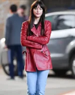 Dakota Johnson Madame Web Leather Coat | Trendy Leather Jackets