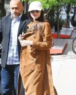 Dakota Johnson Street Style Brown Coat