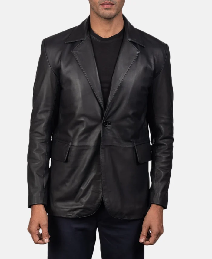 Daron Black Leather Blazer | Trendy Leather Jackets