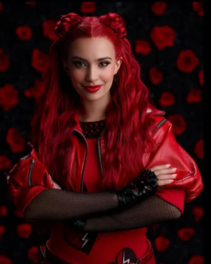 Descendants: The Rise of Red Kylie Cantrall Leather Cropped Jacket | Trendy Leather Jackets