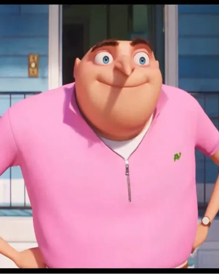Despicable Me 4 Gru Pink Zipper Shirt