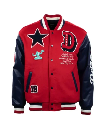 Detroit Stars Vintage Varsity Wool / Leather Jacket | Trendy Leather Jackets
