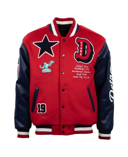 Detroit Stars Vintage Varsity Wool / Leather Jacket | Trendy Leather Jackets