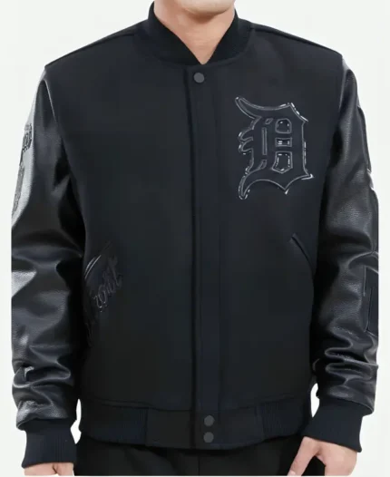 Detroit Tigers Black Varsity Jacket | TLJ