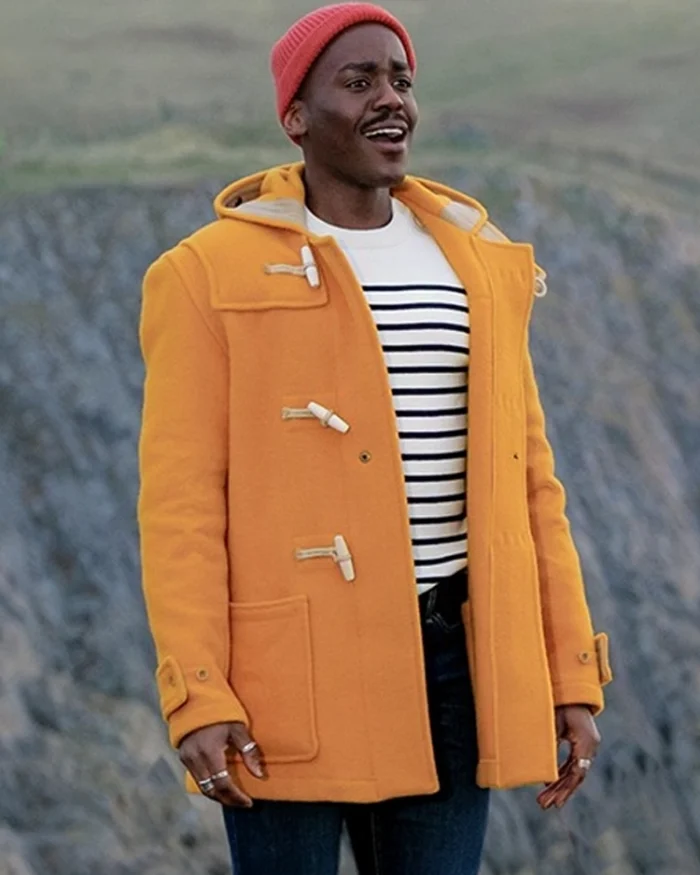 Doctor Who Ncuti Gatwa Yellow Duffle Coat | Trendy Leather Jackets