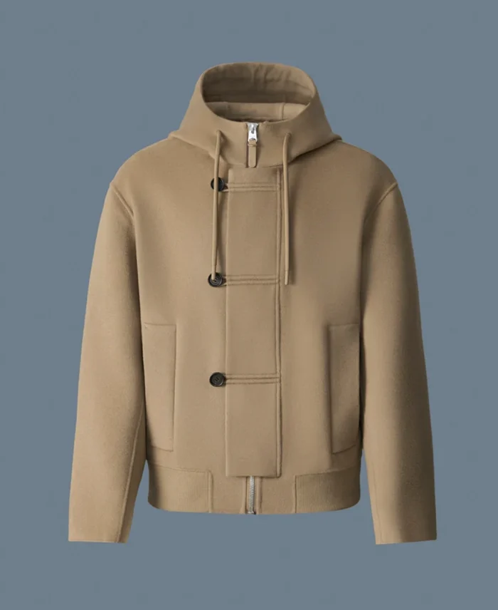 Double Face Wool Hooded Jacket | Trendy Leather Jackets