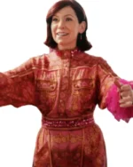 Elsbeth S01 Carrie Preston Printed Jumpsuit | Trendy Leather Jackets
