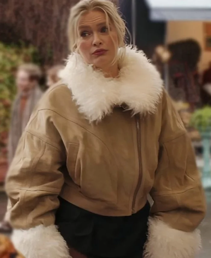 Emily in Paris Camille Shearling Leather Jacket | Trendy Leather Jackets
