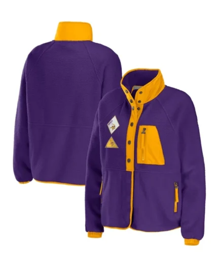 Erin Andrews Minnesota Vikings Polar Fleece Raglan Jacket | Trendy Leather Jackets