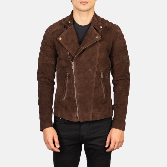 Faisor Mocha Suede Biker Jacket - TLJ