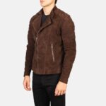 Faisor Mocha Suede Biker Jacket - TLJ