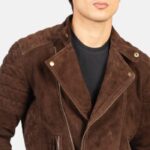 Faisor Mocha Suede Biker Jacket - TLJ