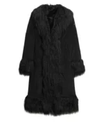 Faux Fur Black Afghan Long Coat | Trendy Leather Jackets