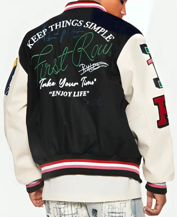 First Row Keep Things Simple Varsity Jacket | TLJ