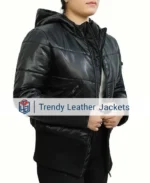 Fool Me Once Michelle Keegan Puffer Hooded Jacket | Trendy Leather Jackets