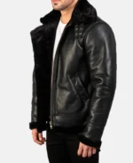 Francis B-3 Black Leather Bomber Jacket | Trendy Leather Jackets