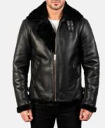 Francis B-3 Black Leather Bomber Jacket | Trendy Leather Jackets