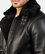 Francis B-3 Black Leather Bomber Jacket | Trendy Leather Jackets