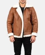 Francis B-3 Brown Leather Bomber Jacket | Trendy Leather Jackets