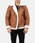 Francis B-3 Brown Leather Bomber Jacket | Trendy Leather Jackets