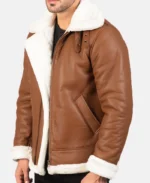 Francis B-3 Brown Leather Bomber Jacket | Trendy Leather Jackets