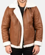 Francis B-3 Brown Leather Bomber Jacket | Trendy Leather Jackets