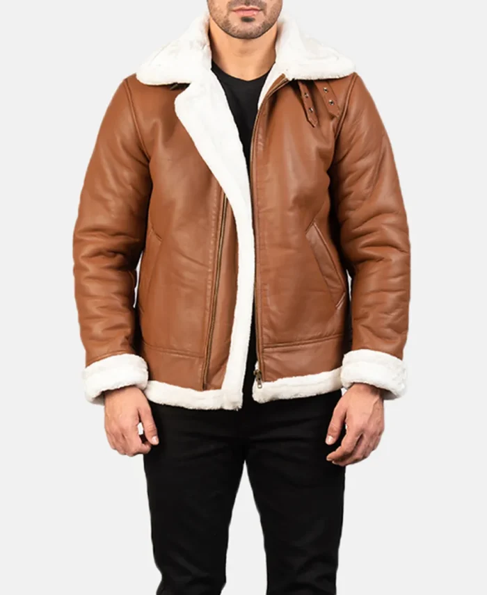 Francis B-3 Brown Leather Bomber Jacket | Trendy Leather Jackets