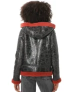 Furniq UK Cracked Hooded Shearling Jacket