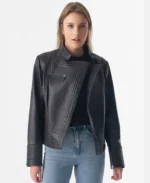 Furniq UK Leather Riser Biker Jacket | Trendy Leather Jackets