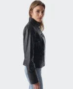 Furniq UK Leather Riser Biker Jacket | Trendy Leather Jackets