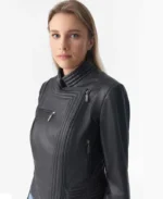 Furniq UK Leather Riser Biker Jacket | Trendy Leather Jackets