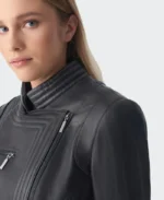 Furniq UK Leather Riser Biker Jacket | Trendy Leather Jackets