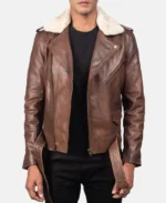 Furton Brown Leather Biker Jacket | Trendy Leather Jackets