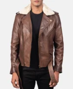 Furton Brown Leather Biker Jacket | Trendy Leather Jackets