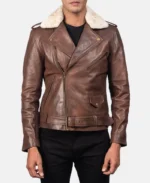 Furton Brown Leather Biker Jacket | Trendy Leather Jackets