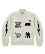 G Gang White Varsity Jacket | Trendy Leather Jackets