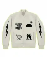 G Gang White Varsity Jacket | Trendy Leather Jackets