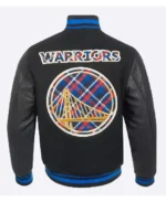 Golden State Warriors Wool And Leather Varsity Jacket | Trendy Leather Jackets