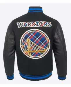Golden State Warriors Wool And Leather Varsity Jacket | Trendy Leather Jackets