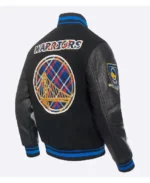 Golden State Warriors Wool And Leather Varsity Jacket | Trendy Leather Jackets