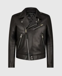 Grain Asymmetric Contrast Biker Leather Jacket | Trendy Leather Jackets
