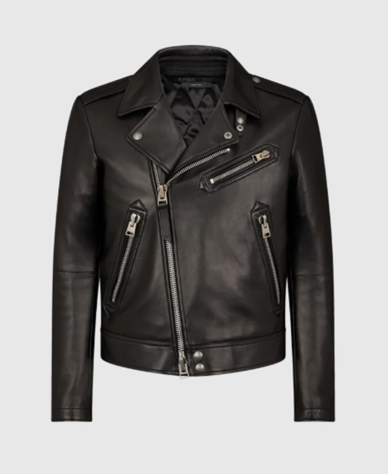 Grain Asymmetric Contrast Biker Leather Jacket | Trendy Leather Jackets