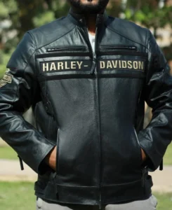 Harley Davidson Black Leather Biker Jacket | Trendy Leather Jackets