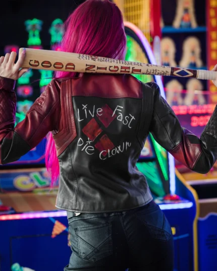 Harley Quinn Suicide Squad 2 Red Leather Jacket