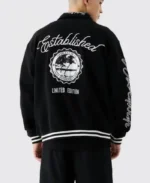Harrington Oversized Embroidered Jersey Bomber Jacket | Trendy Leather Jackets