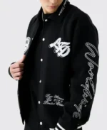 Harrington Oversized Embroidered Jersey Bomber Jacket | Trendy Leather Jackets
