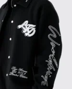 Harrington Oversized Embroidered Jersey Bomber Jacket | Trendy Leather Jackets